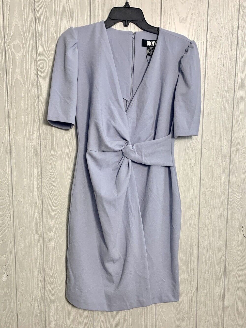 DKNY Sky Mist Blue Wrap Dress Short Sleeve Size 4 NWT